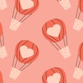 red aero baloon - heart love pattern romantic design Royalty Free Stock Photo