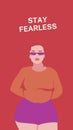 Red Aesthetic and Beautiful Girl Stay Fearless Cute Phone Wallpaper