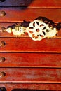 red in africa the old wood facade home and rusty safe padlock