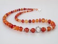 Red agate necklace Royalty Free Stock Photo