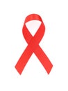 red aids ribbon isolated on white background