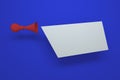 Red airhorn with blank banner on a blue background. 3d render Royalty Free Stock Photo