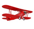 Red Airplane Biplane Isolated Royalty Free Stock Photo
