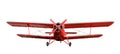 Red airplane biplane with piston engine Royalty Free Stock Photo