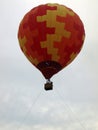 Red airship and balloon