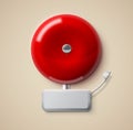 Red alarm bell 3d realistic eps 10