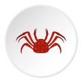 Red Alaska crab icon circle