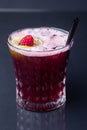 Alcoholic cocktail with raspberries. raspberry lemonade