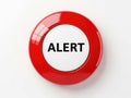 Red alert button isolated on white background Royalty Free Stock Photo