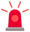 Red alert icon. Light flasher. Siren symbol. Alarm sign