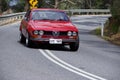 Red Alfa Romeo Cornering