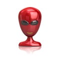 Red alien icon 3d illustration