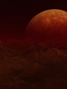 Red Alien Planet - 3D Rendered Computer Artwork Royalty Free Stock Photo