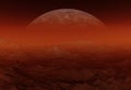 Red Alien Planet - 3D Rendered Computer Artwork Royalty Free Stock Photo