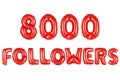 Eight thousand followers, red color