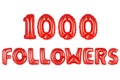 One thousand followers, red color Royalty Free Stock Photo