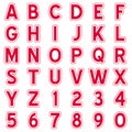 Red Alphabet Stickers Icons Royalty Free Stock Photo