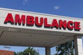 Red Ambulance Emergency Entrance Sign for a Local Hospital V Royalty Free Stock Photo