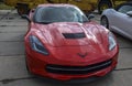 Red american sports car Chevrolet Corvette at Old Car Land Royalty Free Stock Photo