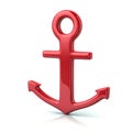 Red anchor icon 3d illustration