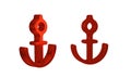 Red Anchor icon isolated on transparent background. Royalty Free Stock Photo