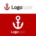 Red Anchor icon isolated on white background. Logo design template element. Vector Royalty Free Stock Photo