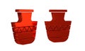 Red Ancient amphorae icon isolated on transparent background.