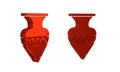 Red Ancient amphorae icon isolated on transparent background.