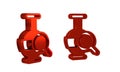 Red Ancient amphorae icon isolated on transparent background.