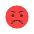 Red Angry Cartoon Face Emoji People Emotion Icon