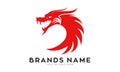 Red angry dragon head logo vector Royalty Free Stock Photo
