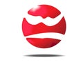 Angry face ball logo and icon