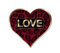 Red Animal Print Heart