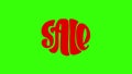Red animation wriggle text Sale on green background. Hand drawn sign for Black Friday or shops sales. Full HD motion