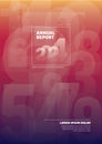 Red annual report front cover page template with big numbers Royalty Free Stock Photo