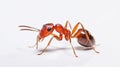 red ant formica rufa on white background. generative ai