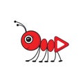 Red Ant Play Logo. Mascot Logo vector icon symbol illustration