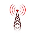 Red antenna mast sign