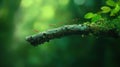 Teamwork of ants marching on a branch in a lush green forest macro shot Royalty Free Stock Photo
