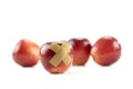 Red apple with bandage Royalty Free Stock Photo