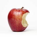 Red apple with a bite out of it, isolated Royalty Free Stock Photo