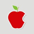 Red Apple Bite Vector, Paper Art Style Royalty Free Stock Photo