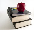 Red apple with books Royalty Free Stock Photo