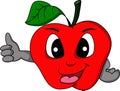Red apple cartoon thumb up