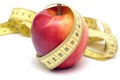 Red apple and centimeter Royalty Free Stock Photo