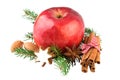 Red Apple Christmas Spices Decoration Royalty Free Stock Photo