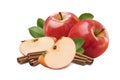 Red apple cinnamon rich composition isolated Royalty Free Stock Photo