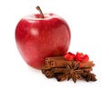 Red apple with cinnamon and star anise