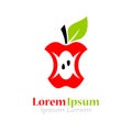 Red apple core vector logo