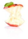 Red apple core on white background Royalty Free Stock Photo